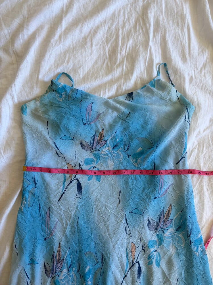 Vintage Y2K blue floral fairy dress with floaty hem