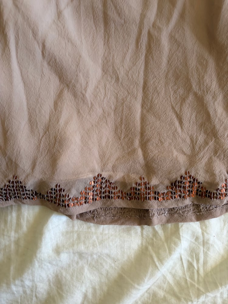 Vintage Y2K mauve silk beaded and sequin cami