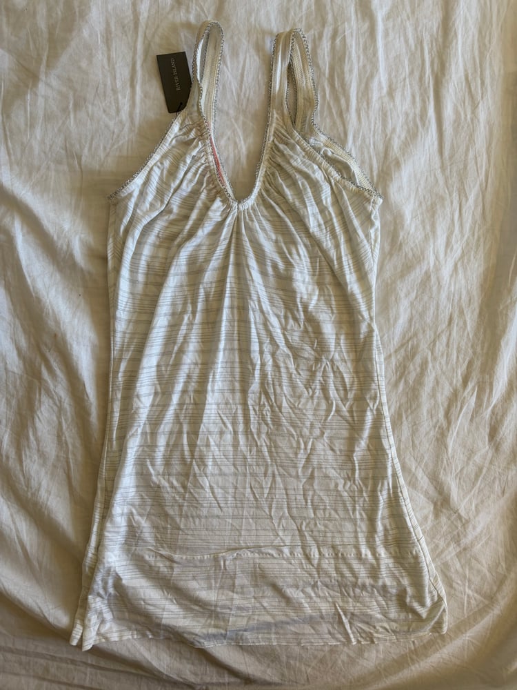 Vintage Y2K pinstripe sequin butterfly long cami BNWT