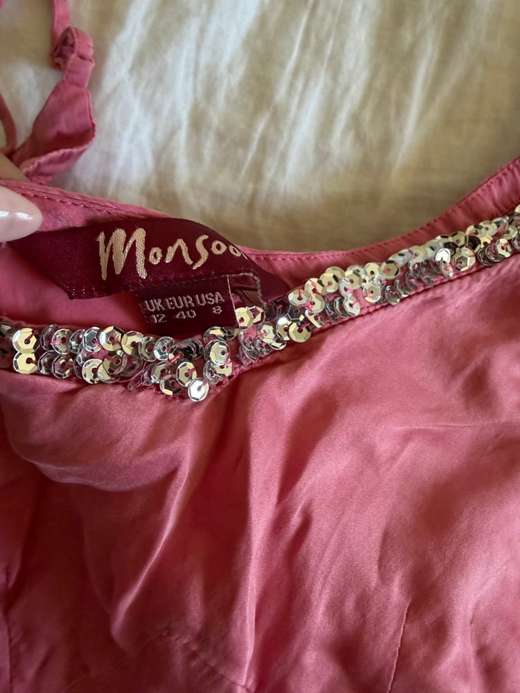 Vintage Y2K pink silk sequin cami