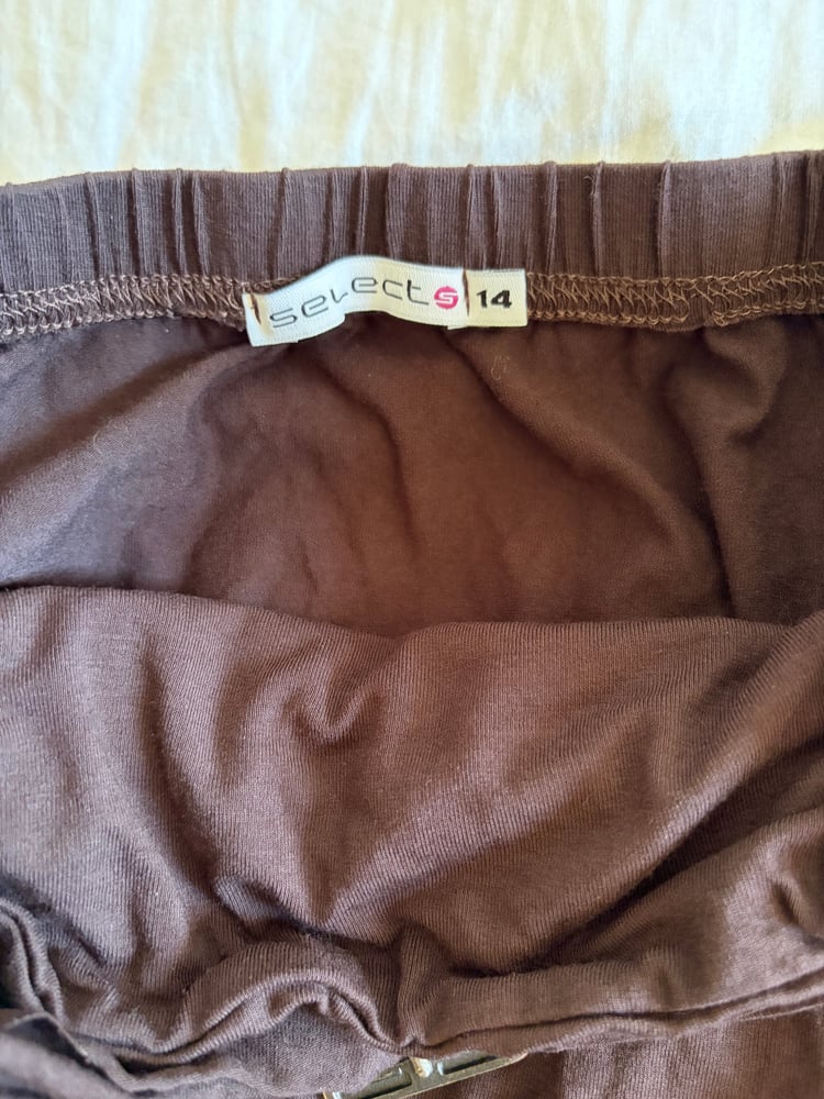 Vintage Y2K chocolate brown ruched sides cami with buckle detail
