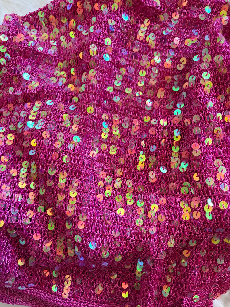 Vintage Y2K pink iridescent mermaid sequin cami