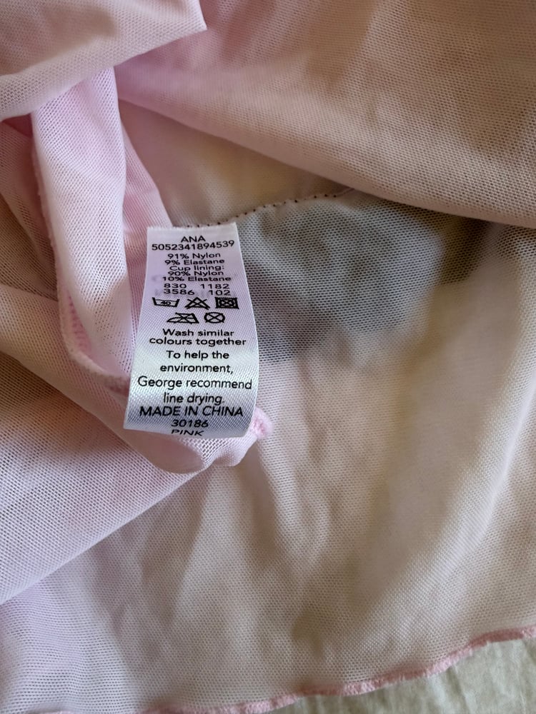 Vintage Y2K baby pink and black ruffle babydoll cami