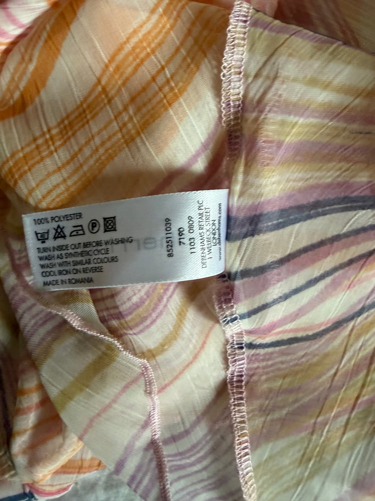 Vintage Y2K striped pastel knot bust cami with double hem