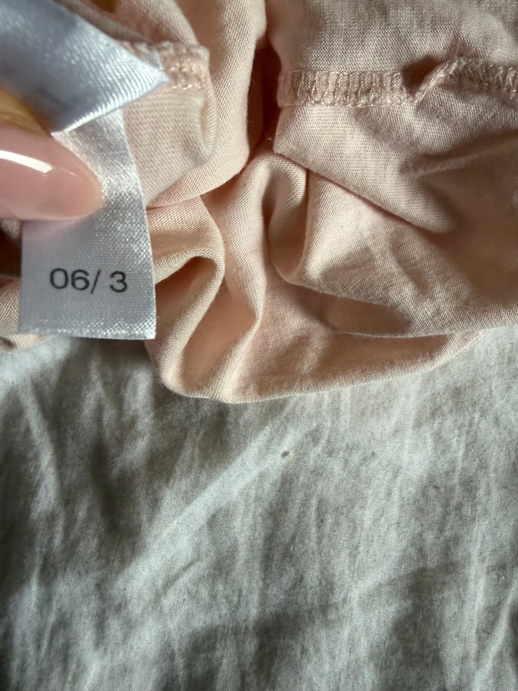 Vintage Y2K baby cami with mesh bust detail and ribbon bow