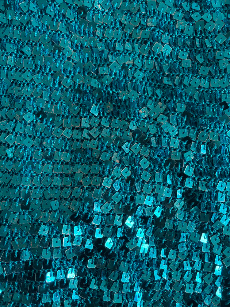 Vintage Y2K blue sequin crochet cami