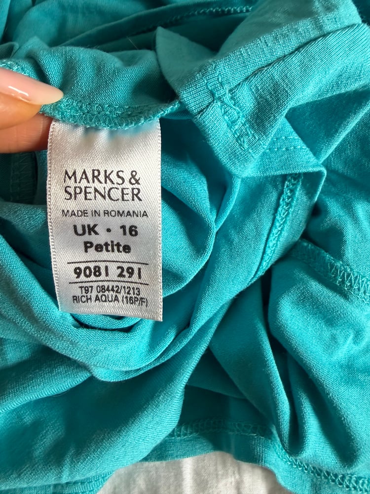 Vintage Y2K turquoise cami with o ring detail and built in necklace