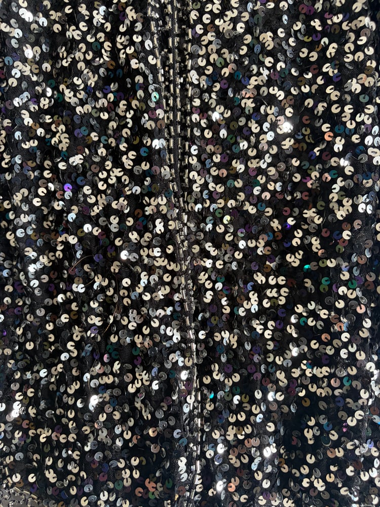 Vintage Y2K black sequin and beaded handkerchief