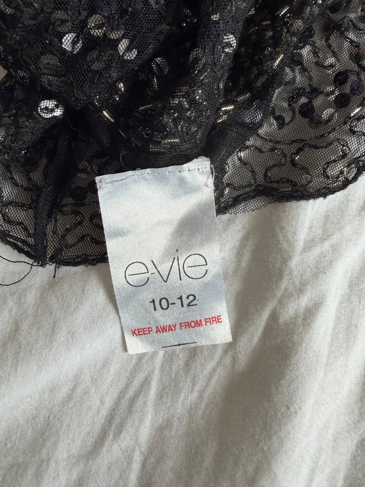 Vintage Y2K black sequin and beaded handkerchief