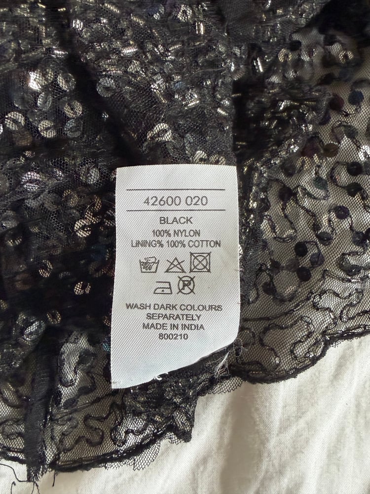 Vintage Y2K black sequin and beaded handkerchief