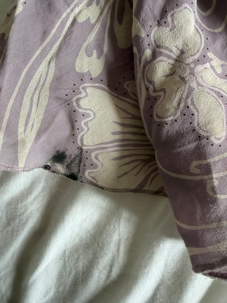 Vintage Y2K purple and white floral handkerchief hem skirt