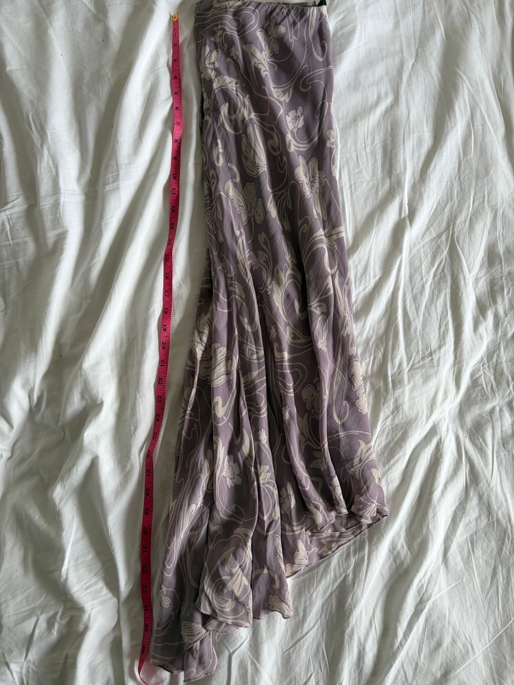 Vintage Y2K purple and white floral handkerchief hem skirt