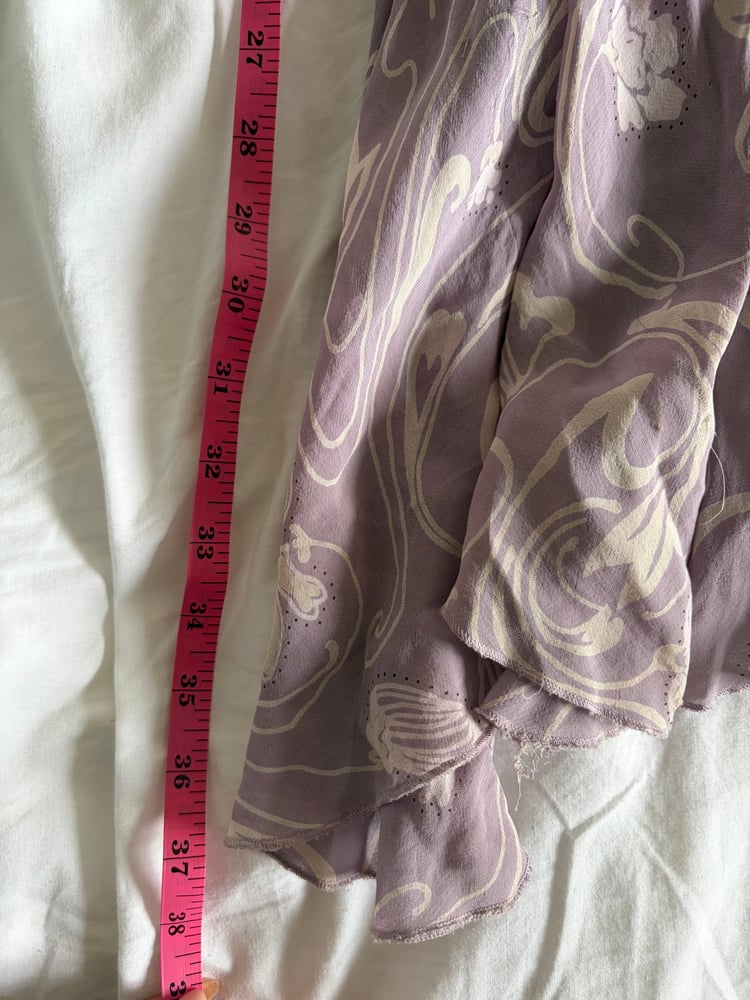 Vintage Y2K purple and white floral handkerchief hem skirt