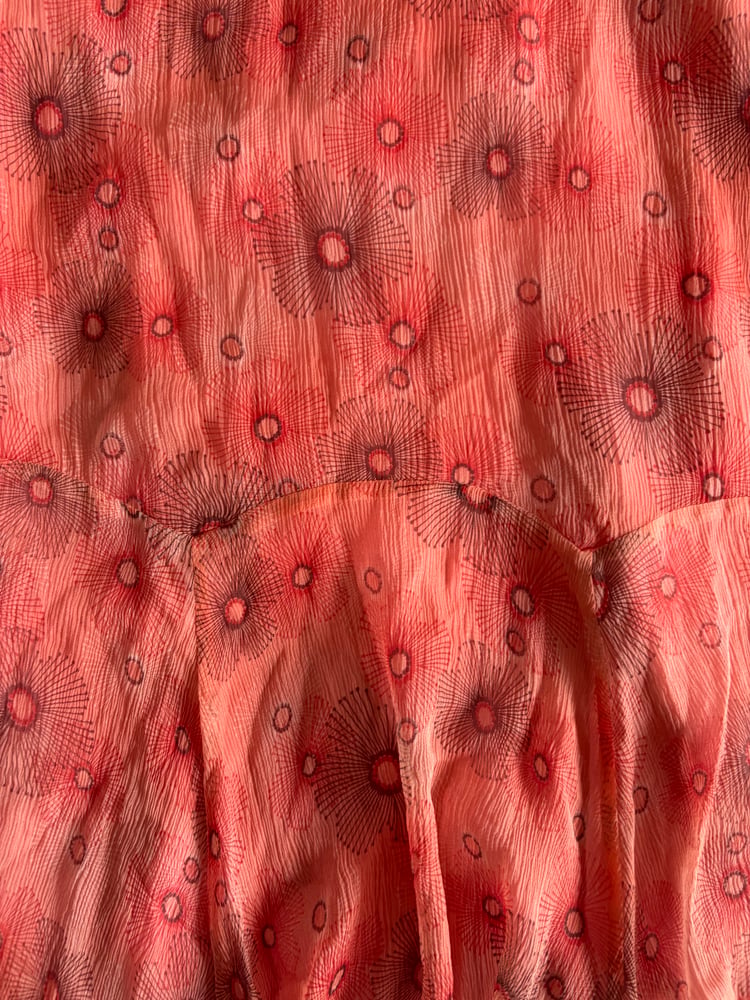 Vintage Y2K orange floral silk mermaid fairy skirt