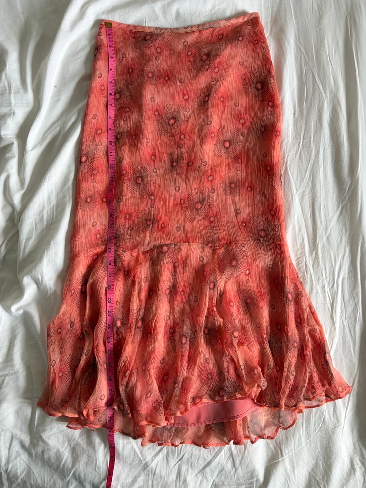 Vintage Y2K orange floral silk mermaid fairy skirt