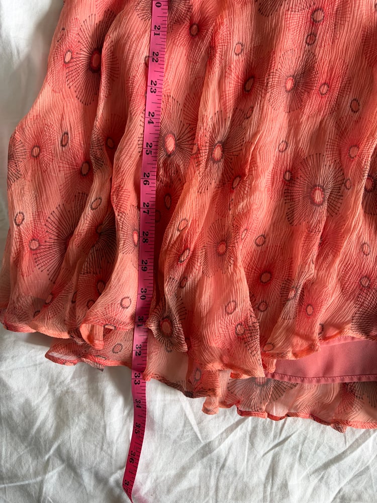 Vintage Y2K orange floral silk mermaid fairy skirt