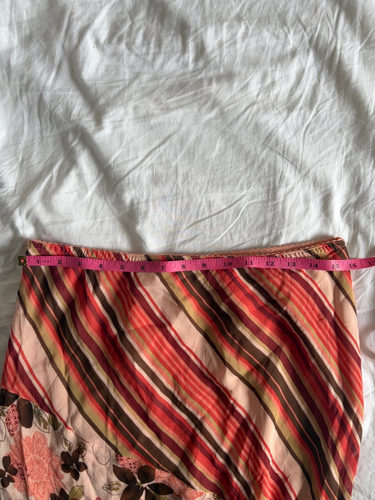 Vintage Y2K floral and pinstripe patchwork fairy skirt
