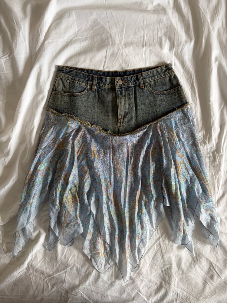 Vintage Y2K Lipsy denim handkerchief hem fairy skirt