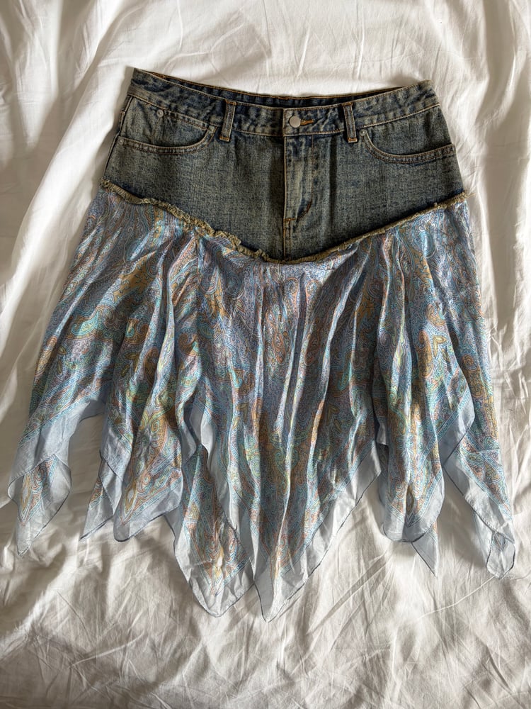 Vintage Y2K Lipsy denim handkerchief hem fairy skirt