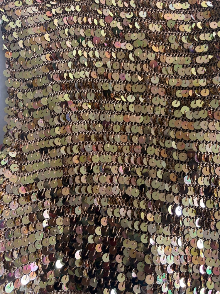 Vintage Y2K gold sequin crochet cami