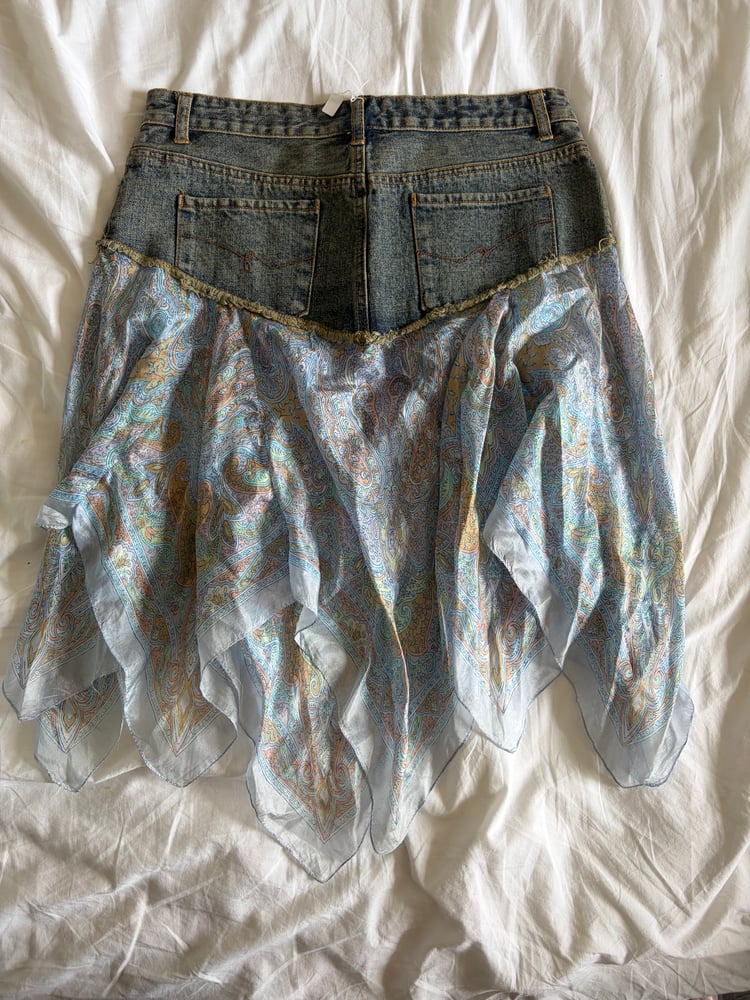 Vintage Y2K Lipsy denim handkerchief hem fairy skirt