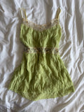 Vintage Y2K green sequin crinkle fairy cami