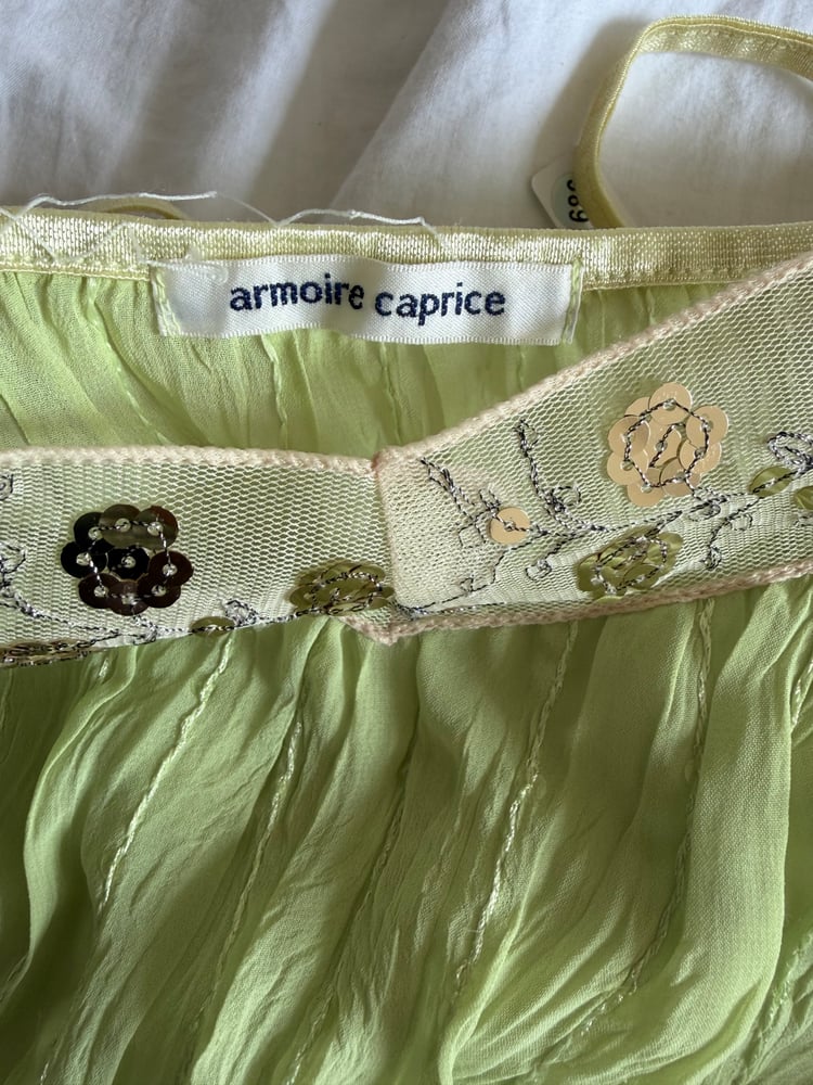 Vintage Y2K green sequin crinkle fairy cami