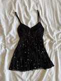 Vintage Y2K black sequin whimsy dark fairy cami