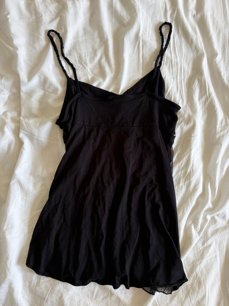 Vintage Y2K black sequin whimsy dark fairy cami