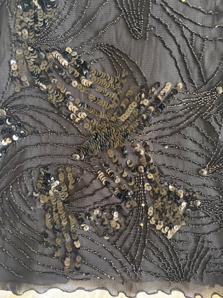 Vintage Y2K black sequin and beaded cami 