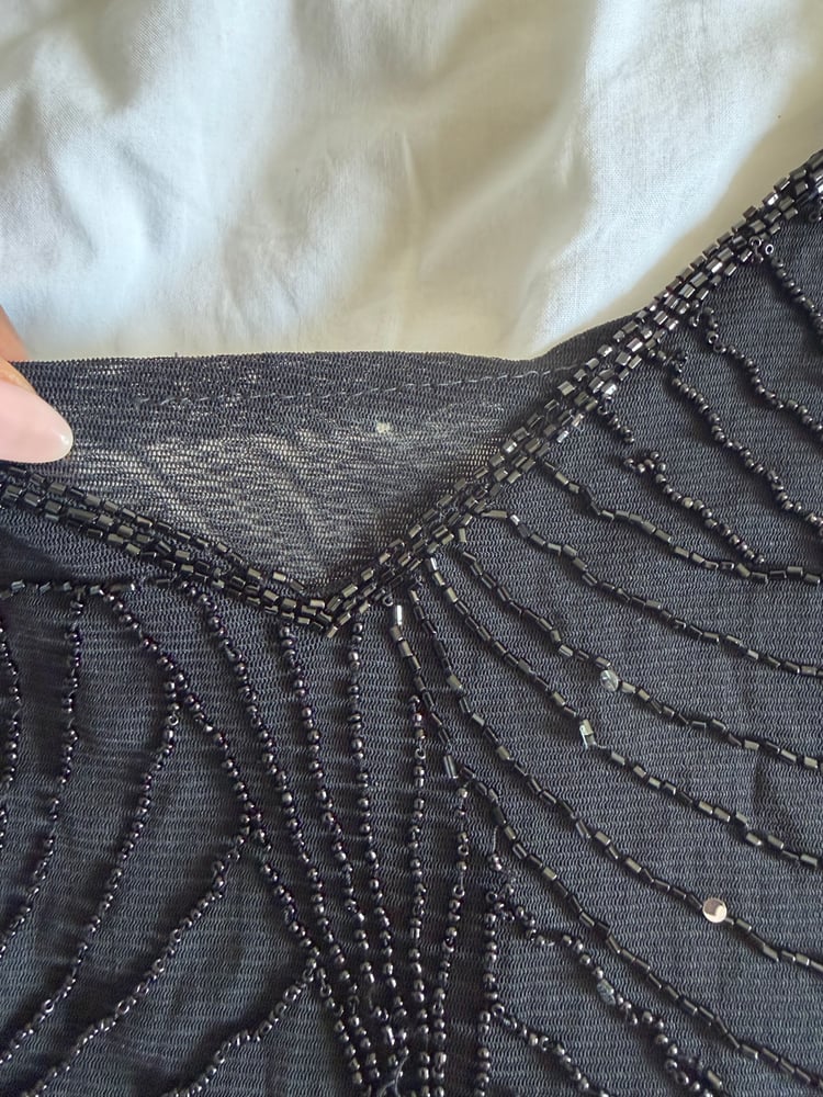 Vintage Y2K black sequin and beaded cami 