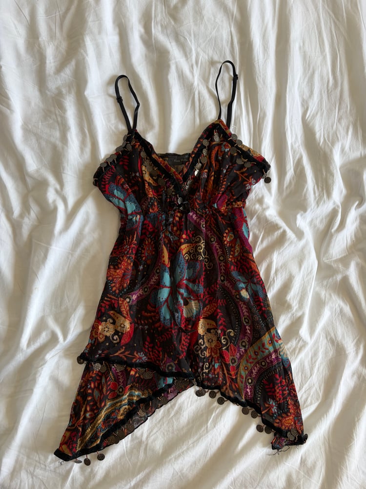Vintage Y2K Kiabi handkerchief hem embellished fairy cami