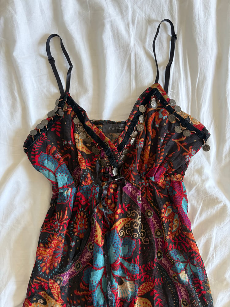 Vintage Y2K Kiabi handkerchief hem embellished fairy cami