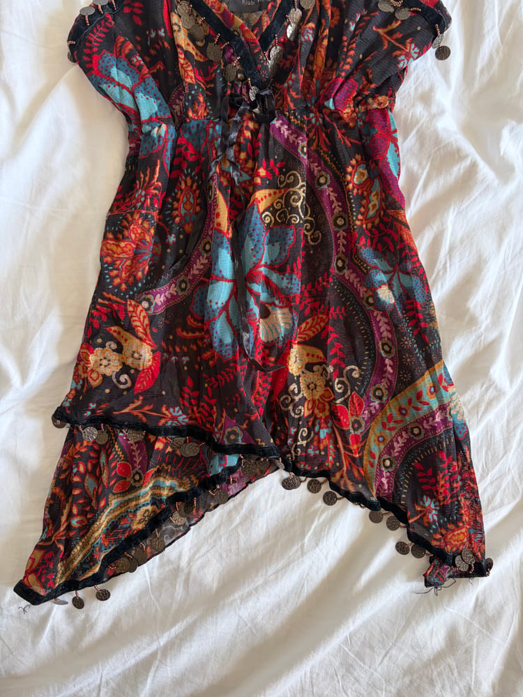Vintage Y2K Kiabi handkerchief hem embellished fairy cami