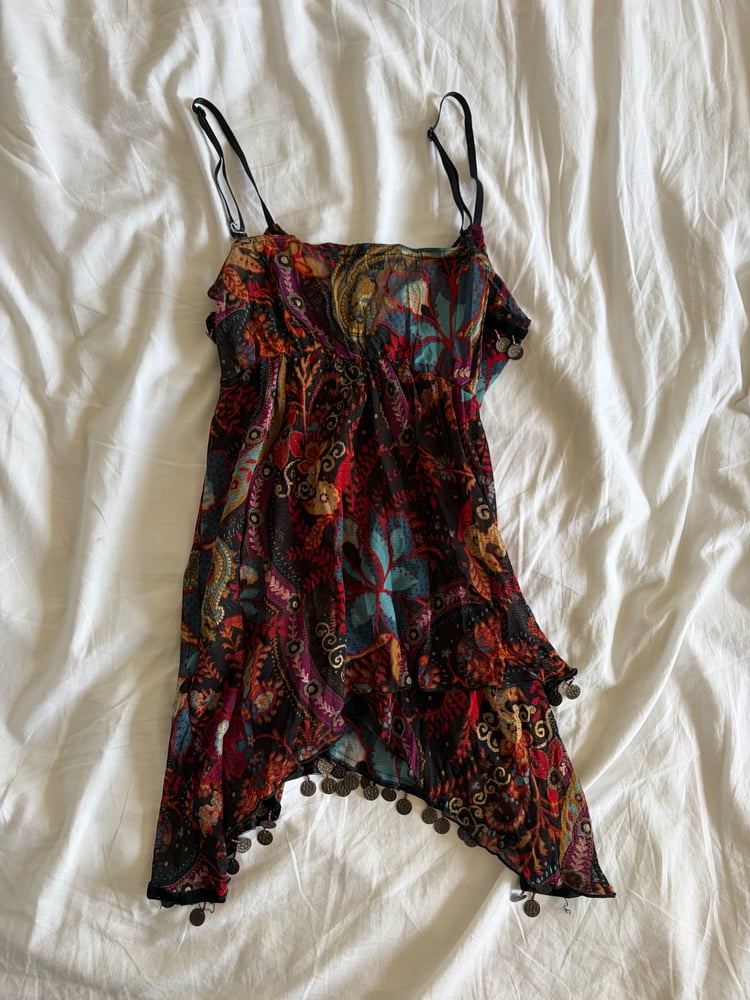 Vintage Y2K Kiabi handkerchief hem embellished fairy cami