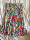 Vintage 1990s floral fairy midi skirt with green pink and blue