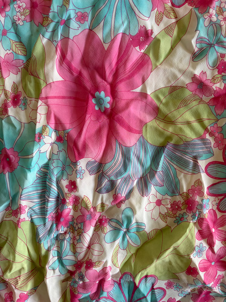 Vintage 1990s floral fairy midi skirt with green pink and blue