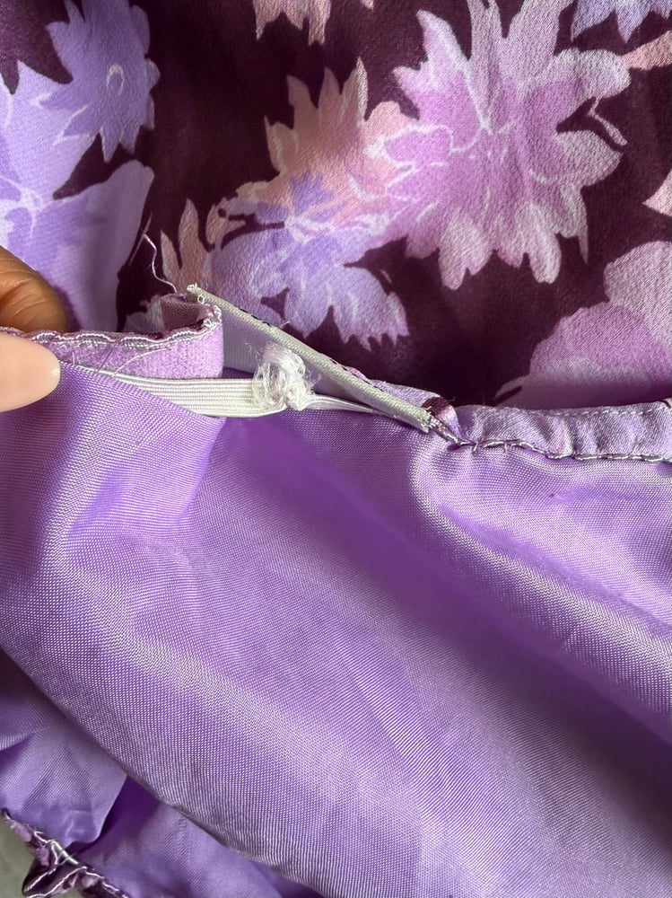 Vintage Y2K purple floral beaded fairy maxi skirt