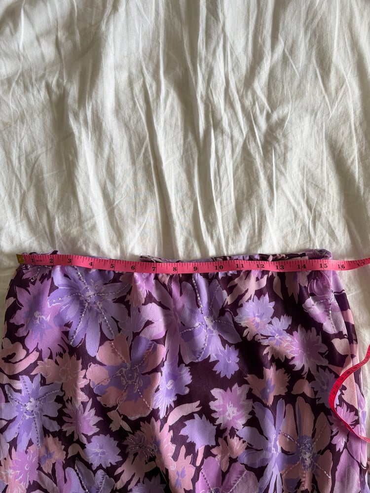 Vintage Y2K purple floral beaded fairy maxi skirt