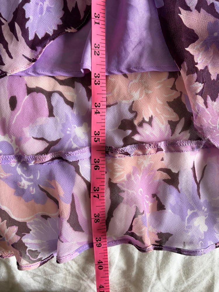 Vintage Y2K purple floral beaded fairy maxi skirt