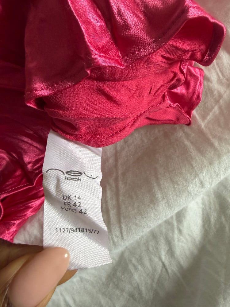 Vintage Y2K hot pink crinkle beaded and sequin cami