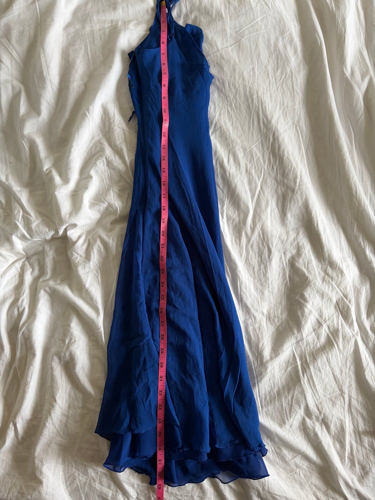 Vintage Y2K silk blue sequin bust fairy dress 