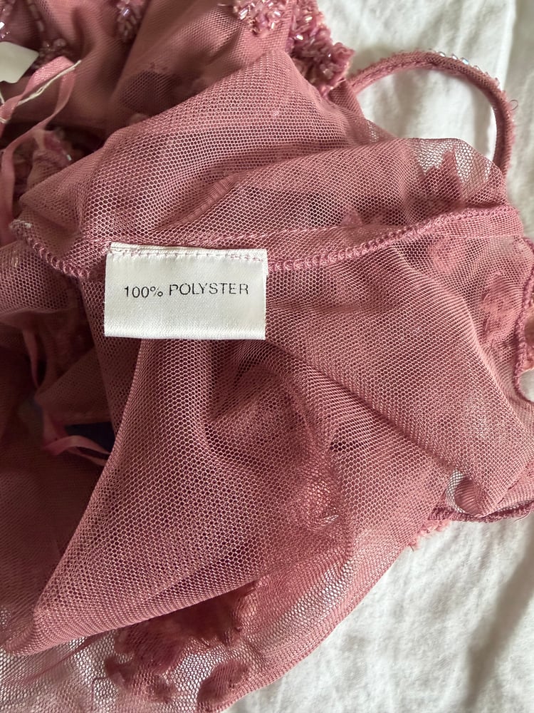 Vintage Y2K rare Pilot dusty pink beaded and sequin halter neck cami