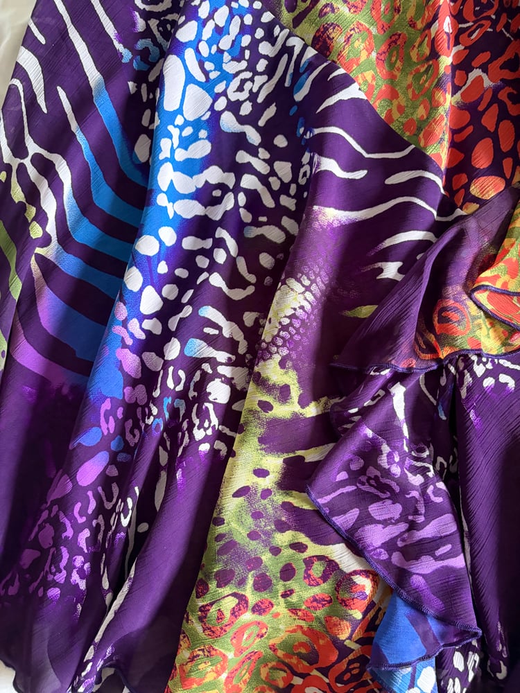 Vintage Y2K purple and animal print fairy tie back dress