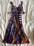 Vintage Y2K purple and animal print fairy tie back dress