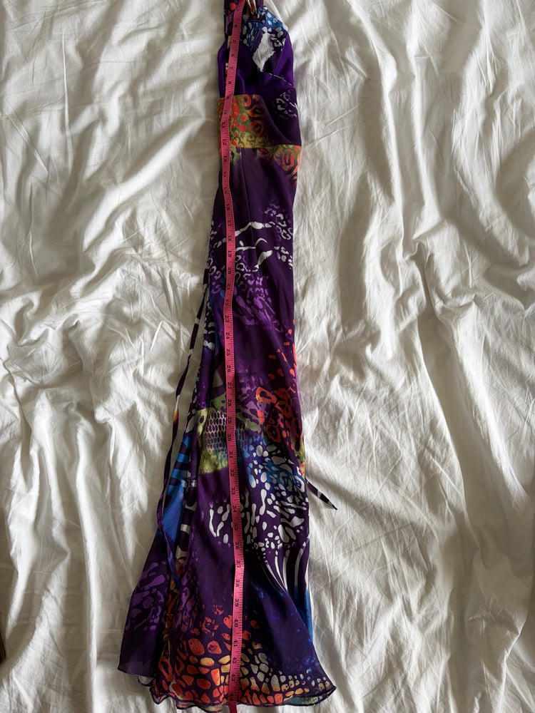 Vintage Y2K purple and animal print fairy tie back dress