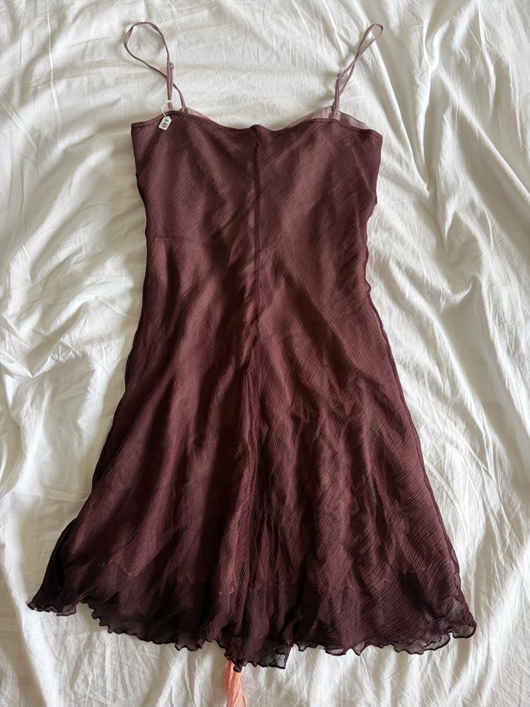 Vintage Y2K Kookai silk fairy dress with knot bust detail