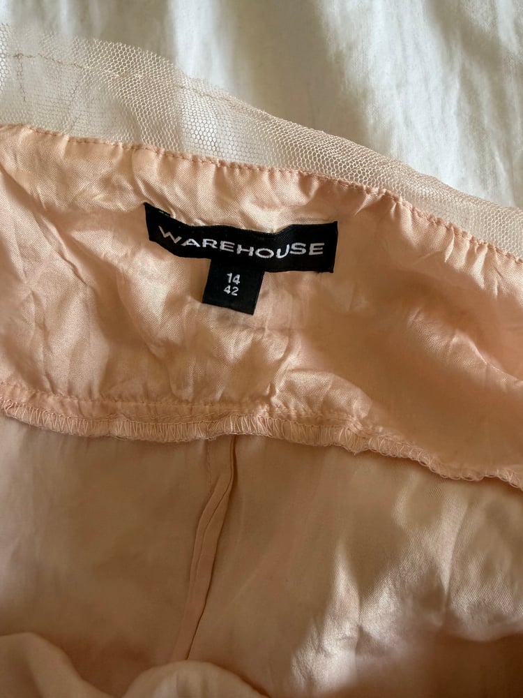 Vintage Y2K peachy pink silk cami with sequin bust detail