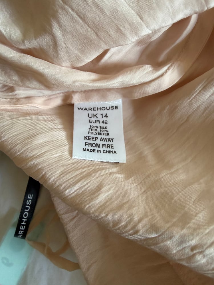 Vintage Y2K peachy pink silk cami with sequin bust detail