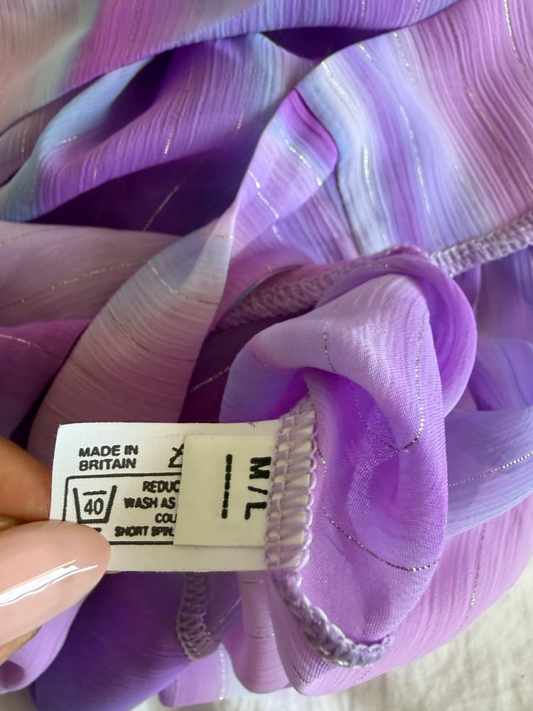 Vintage Y2K 2000s deadstock purple mermaid ruched bust halterneck cami with side tie detail